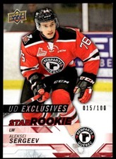 2019-20 UPPER DECK CHL EXCLUSIVES /100 Aleksei Sergeev /100 Quebec Remparts #323