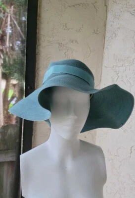 Vintage 60s 70s Floppy Blue Woven Hat Anne Fogarty for Saks Fifth Avenue - Image 1 of 4