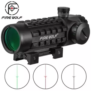 Hunting 3X28 Riflescope Red Green Sight Scope Fits 11/20mm Rail Mount - Picture 1 of 8