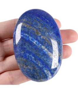 Lapis Lazuli Palm Stones Afghanistan Lapis Pyrite worry Crystal Healing Reiki - Picture 1 of 12