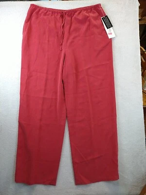 Calça Josephine Chaus Framboesa Perna Larga Boho 100% Seda Confortável Feminina Grande - Imagem 1 de 4