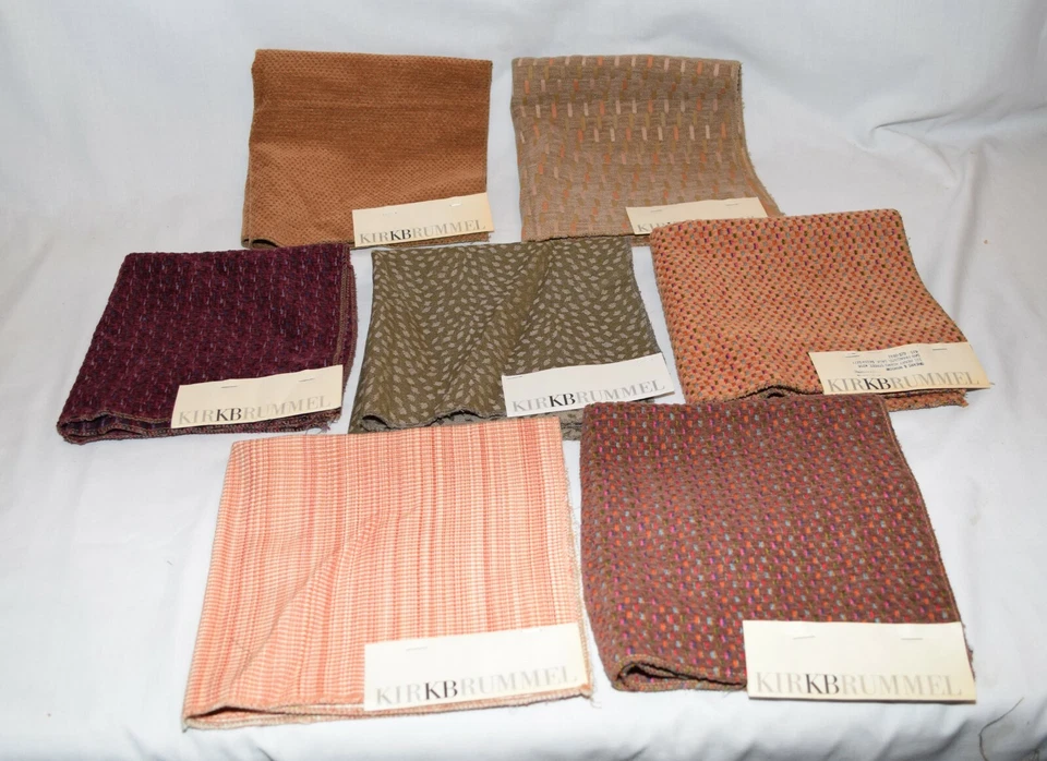Kirk Brummel Lot of 7 Cotton Wool Upholstery Fabric Samples  - Image 1 of 4