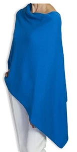 KASCHMIR Poncho KOBALTBLAU UMHANG Wickel Einheitsgröße für alle, KOSTENLOSER UK Versand, blau - Bild 1 von 4