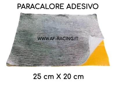 PARACALORE ADESIVO 25 x 20 cm TERMORIFLETTENTE IN FIBRA VETRO LAMINA ALLUMINI0 - Immagine 1 di 3