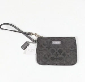 COACH Zip Wristlet Sv/Grey Op Art Signature small wristlet # F50423 - Bild 1 von 10