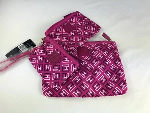 Tommy Hilfiger 3 tlg. Beutel Set Kosmetik Makeup Beauty Reisetasche Rosa Logo - Bild 1 von 12