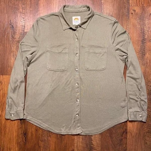 Olive green C&C California soft button-up shirt Women’s XL - Picture 1 of 5