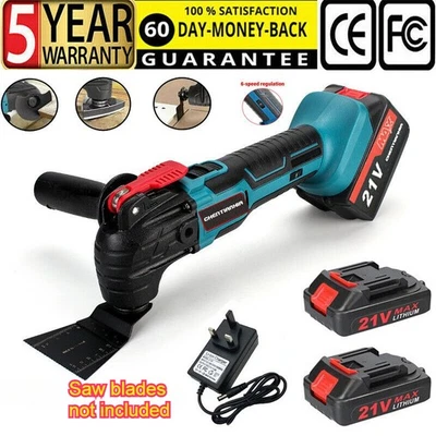 6 Speeds Oscillating Multi Tool Cordless Sander Scraper Saw With 2 Batteries 21V - Image 1 of 4