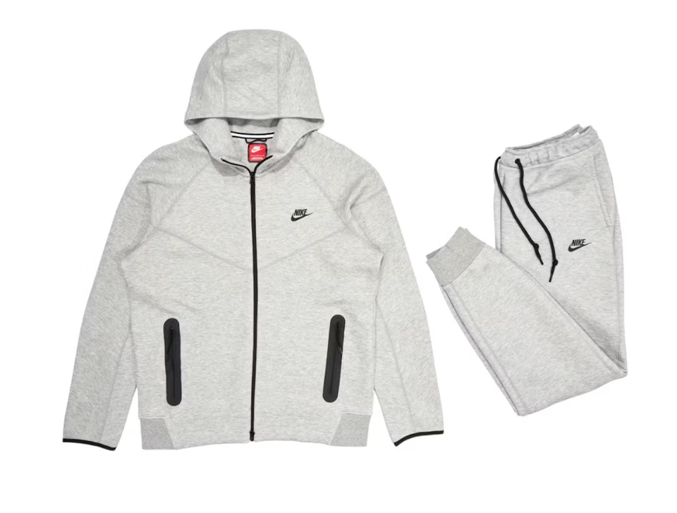 Conjunto de sudadera con capucha y joggers Nike Tech polar cremallera completa gris M,L,XL,2XL se envía en 1 semana Foto 1 de 1
