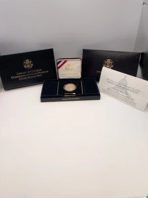 2000 Library of Congress $10 Bimetallic Proof Coin COA/OGP - Image 1 of 4