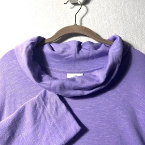 J. Jill Damen 3X angerautes Fleece Wasserfallausschnitt Pullover Oberteil mattiert pflaume lila - Bild 1 von 11