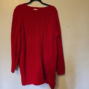 J Jill Chenille Tunic Sweater Red XL Tall NWT - Picture 1 of 6
