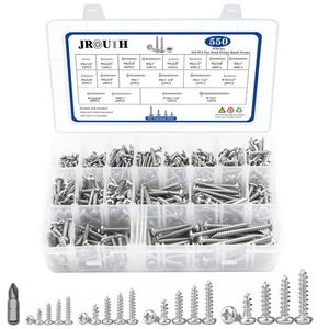 550Pcs Stainless Steel Wood Screws Assortment Kit, Philips Pan Head Sheet Met... - Picture 1 of 6