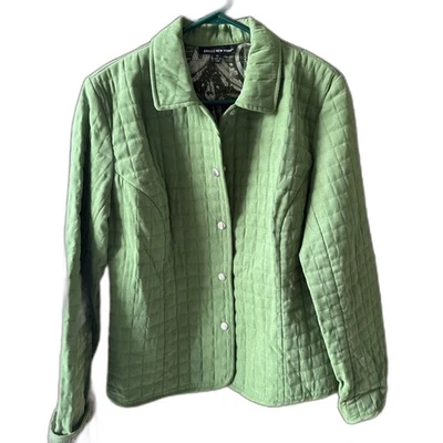Chaqueta Briggs New York Verde Claro Ligera Acolchada Manga Larga Talla 14 Foto 1 de 4