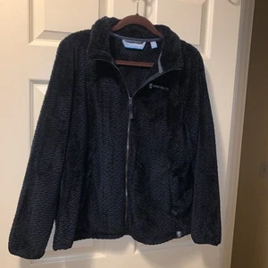 free country Women’s Black Fleece Jacket . Front Zip,, Pockets Size Xl - Picture 1 of 1