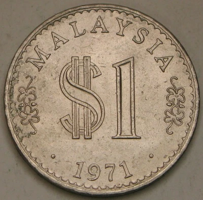 MALAYSIA 1 Ringgit 1971 - Copper-Nickel - Agong - aUNC - 2703 * - Image 1 of 2