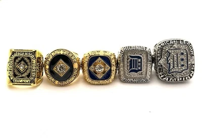 MLB/ 1945 1968 1984 2006 2012 Detroit Tigers Serie Mundial Juego de Anillos Foto 1 de 4
