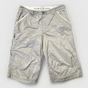 Vintage Calvin Klein Shorts Mens 38 Gray Baggy Skater 90s y2K Nu Metal 15.5” Ins - Picture 1 of 6