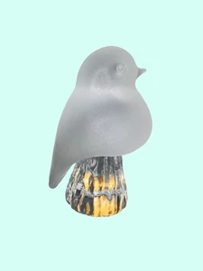 Estatuilla hecha a mano de vidrio esmerilado pájaro cristal Suecia Reijmyre decoración - Imagen 1 de 6