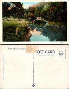 Postkarte Spiegelungen in den Wiesen am Abend malerische Landschaft - Bild 1 von 1