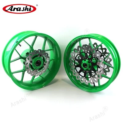 Fit Honda CBR1000RR 2006-2016 Neon Green Wheel Rim Front Rear Brake Disc Rotor - Image 1 of 4