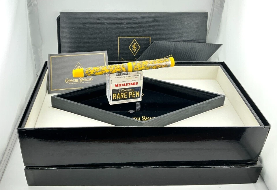 Conway Stewart Chatsworth HENRY SIMPOLE STERLING SILVER YELLOW Fountain Pen 1/4 - Image 1 of 4