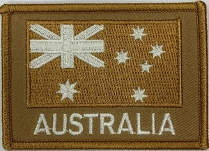 Khaki Tan Australia National Flag Patch hook & loop backing. FREE POST✔📩 - Picture 1 of 2