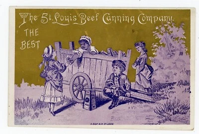 Cartão comercial Black Americana St Louis Beef Canning Company - Imagem 1 de 2