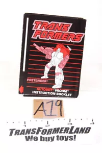 Vroom Instructions Pretenders 1989 Vintage Hasbro G1 Transformers - Picture 1 of 1