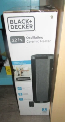 NEW Black Decker 22" Oscillating Ceramic Heater BHVHC15 LED Remote Control - Image 1 of 4