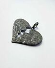 Handmade Heart Pendant Natural Pave Diamond Charm Pendant 925 Sterling Silver