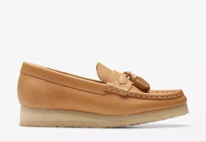 Clarks WALLABEE LOAFER MID TAN LEATHER Slip On Shoe 5 D / 38 - Picture 1 of 6