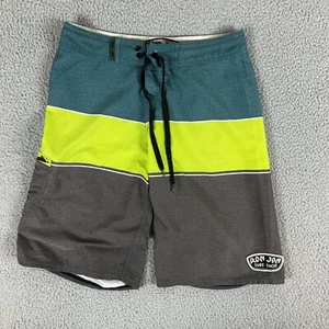 Ron Jon Surf Shop Board Shorts Boys 25 Gray Colorblock Drawstring Polyester - Picture 1 of 7