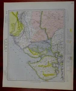coastal Western India Gujurat Pakistan Sindh Karahchi 1883 Letts scarce map - Picture 1 of 3