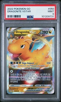PSA 9 MINT 2022 POKEMON SWSH POKEMON GO DRAGONITE VSTAR #50 ENGLISH - Image 1 of 2