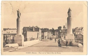 FISMES 51 Pont sur la Vesle CPSM animée écrite à Melle Lancereaux de Paris 1939 - Imagen 1 de 2