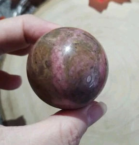Pink Rhodonite Polished Sphere Mineral Healing Crystal 44mm (B) Beautiful  - Picture 1 of 4