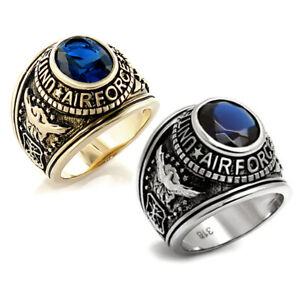 Bague US Air Force logo USMC - bague militaire vétéran homme USAF bague en argent OU or