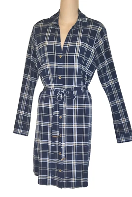 Vestido a Cuadros Michael Kors Para Mujer Medio Azul Tostado Preppy Academia Escuela Niña  Foto 1 de 4