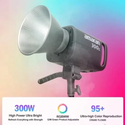 Aputure Amaran 300c 150c RGBWW COB LED Video Light 2700K-7500K Full Color APP  - Image 1 of 4