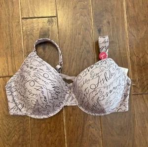 Ashley Stewart Logo Crisscross Front T-Shirt Bra Plus Size 42DD - Picture 1 of 7
