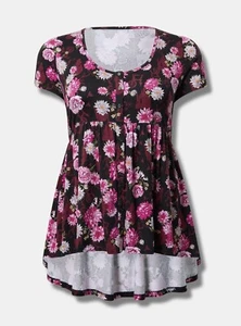 Camisa túnica Torrid Disney Bella Durmiente Babydoll alta baja nueva con etiquetas 2X - Imagen 1 de 11