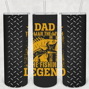 FISHING TUMBLER 19- Includes One 20oz Metal Insulated Tumbler, Lid & Straw - Picture 1 of 3
