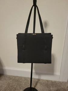 Vintage Magid Black Fabric Bag Purse handbag with 2 Bows -Hand Made HongKong - Picture 1 of 3