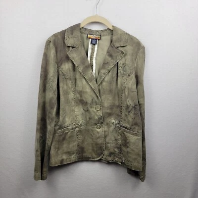 CHAQUETA BLAZER HAVANA JACKS CAFÉ 10 ALGODÓN CAQUI VERDE ESTAMPADO FLORAL Foto 1 de 4