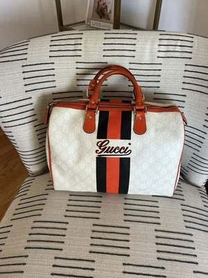 Bolso Gucci Boston Naranja y Blanco Foto 1 de 4