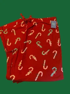 Damen Lounge Hose rot Zuckerstange Größe XXLT groß Pyjama Kordelzug Flanell - Bild 1 von 1