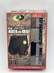 NUOVO CONFEZIONE 4 SLIP BOXER UOMO MUSSY OAK MIMETICO PERFORMANCE STRETCH GRANDI LUNGHEZZA 6" - Foto 1 di 5
