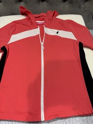 Moletom com capuz Cappagallo Sport feminino com zíper pêssego M excelente estado  - Imagem 1 de 3