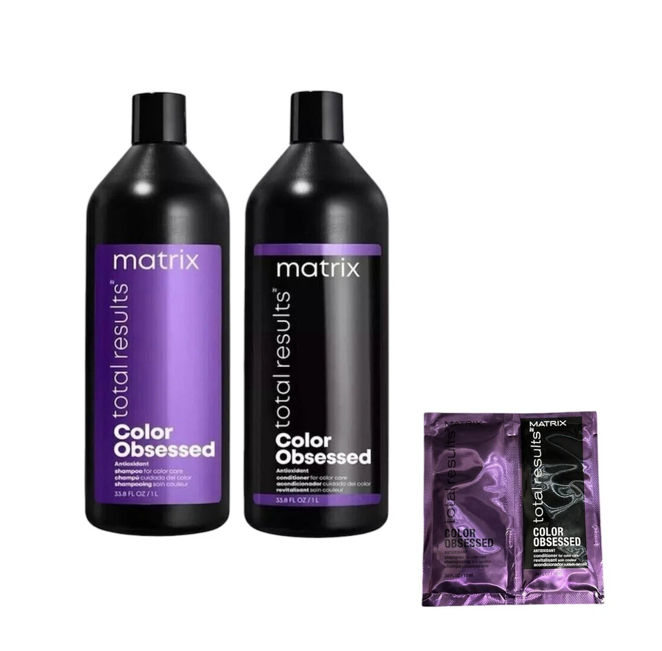 Matrix Total Shampoo and Conditioner Color Obsessed 33.8 fl oz - Free Sachet - - Image 1 of 3